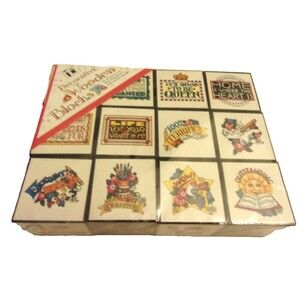 Mary Engelbreit Docorative Wooden Blocks 12 New in Sealed Package 1999